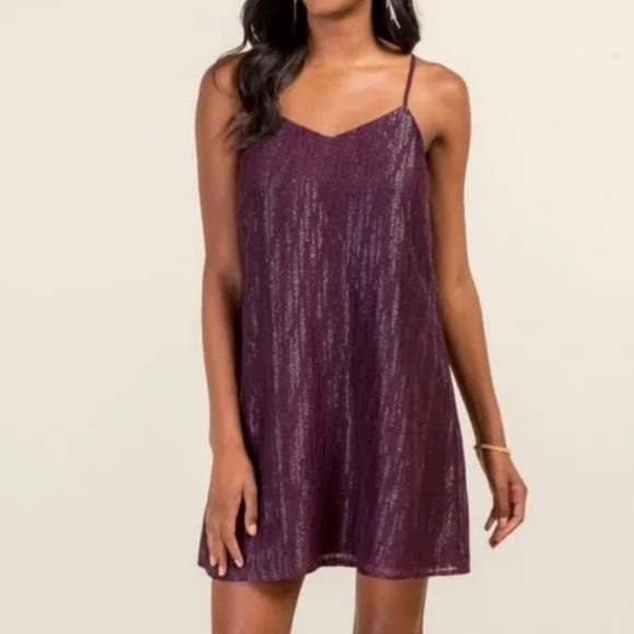 Francesca's Collections Dresses & Skirts - Francesca’s Collections | Purple “Zelda” Shimmer Mini Shift Dress